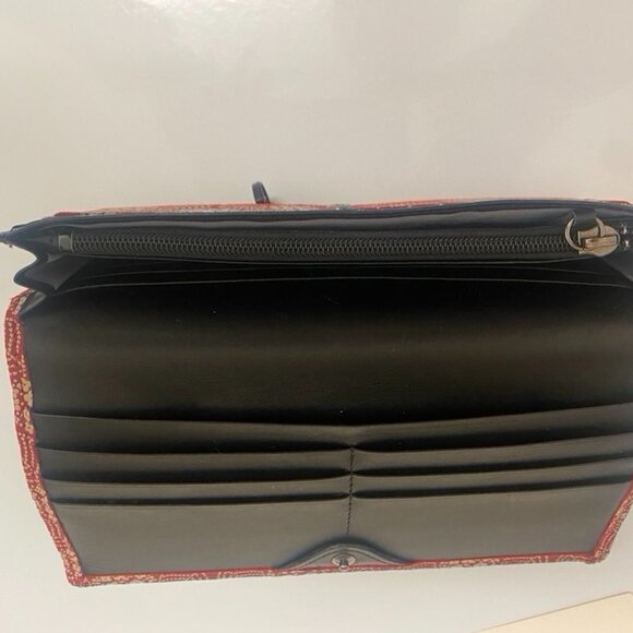 Koshu Inden-Ya Hand Crafted Long Wallet Red and Ivory - Picture 3 of 13